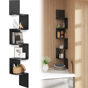 Wandregal Büro Eckregal Hängend CD DVD Regal Bücherregal Zickzack 5 Regalböden - Bild 1 von 12