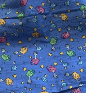 Possibilities Smith Milligan Sand Buckets Blue Cotton Fabric BT Half Y #9 - Picture 1 of 3