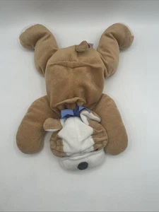 VTG Ty Pillow Pal Bruiser the Bulldog Plush Stuffed Animal 14" Tan White 1996 - Picture 1 of 14