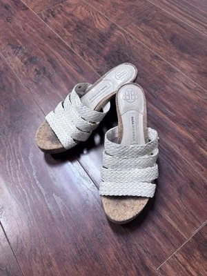 Dana Buchman Sandals Women's 8 M Cream Wedge Billy Casual Woven Cork Slide NEw - Image 1 of 3