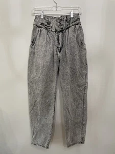 Jeans mamma denim vita alta lavaggio acido traffico vintage anni 80 100% cotone donna 9/10 - Foto 1 di 8