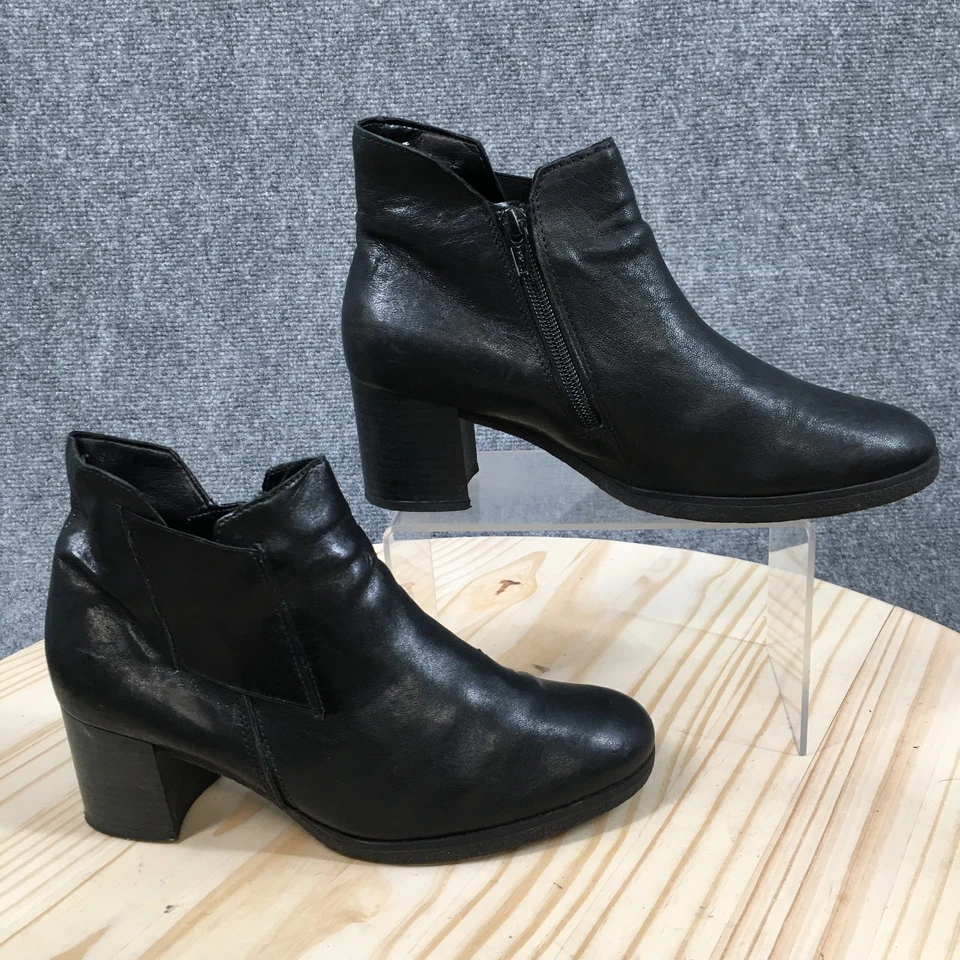 Botas Gabor para mujer EE. UU. 7,5 UK 5 botín negro cremallera lateral informal tacones bloque Foto 1 de 4