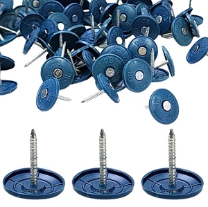 (250 Stück) runder Kunststoffkappennagel 1 Zoll Dachdeckernägel verzinkt Teer Papiernagel - Bild 1 von 12