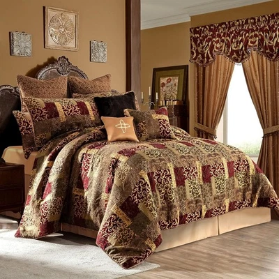 Loom and Mill 9-Piece Jacquard Luxury Traditional Patchwork Comforter Set, King - Image 1 of 4