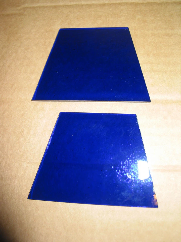 2 verres FACE de lampe PIROUETT DE BUREAU vitrail bleu pour lampe normale - Photo 1/1