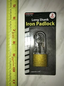 Long Shank Brass Lock with 2 Keys - Picture 1 of 4