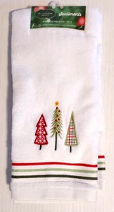 Nikolaus quadratisch bestickt Weihnachtsbäume Badetücher - 2er Set - Bild 1 von 3