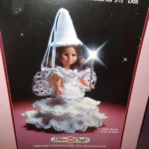 Fairy Godmother Dress Crochet Pattern 9" Doll Fibre Craft 1988 FCM160  - Picture 1 of 8