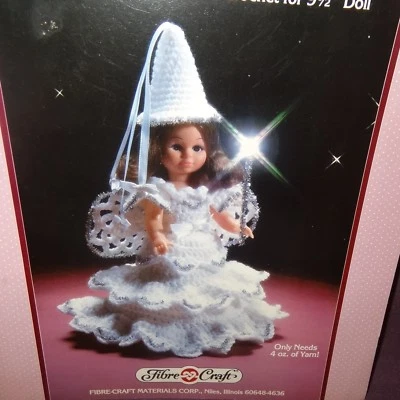 Fairy Godmother Dress Crochet Pattern 9" Doll Fibre Craft 1988 FCM160  - Image 1 of 4