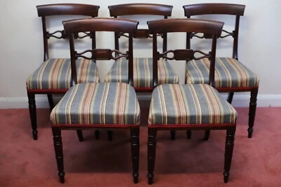 Precioso conjunto de cinco sillas traseras de bar de caoba victoriana  Foto 1 de 4