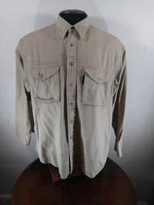 Pendleton Button Down Shirt Mens Medium Tan Cotton LS hiking outdoorsman - Picture 1 of 8