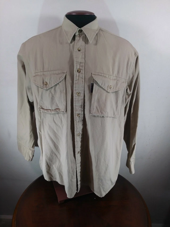 Pendleton Button Down Shirt Mens Medium Tan Cotton LS hiking outdoorsman - Image 1 of 4