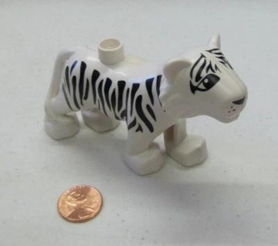 Lego Duplo Adulto Blanco Rayas Tigre Nieve Animal Zoológico Safari Circo Gato Salvaje Foto 1 de 4