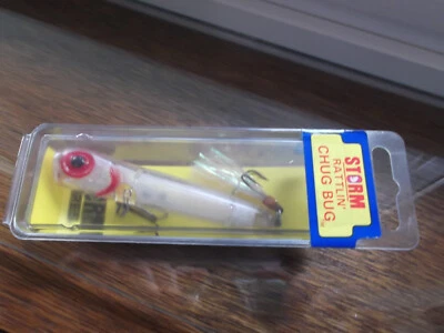 Older Pre Rapala Storm Rattlin Chug Bug RAP 87 Clear Shell White