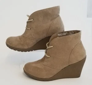 Nicole haselnussbraune Schnürschuhe Keilabsatz Damengröße 5,5 M - Bild 1 von 9
