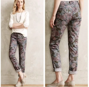 Anthropologie Pilcro and the Letterpress Bindestrich Blumen Chino Hose Damen 26 - Bild 1 von 8