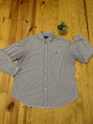 Polo Ralph Lauren Shirt Men’s XXLarge Striped Nylon Blend Button Down Pony Logo - Image 1 of 4