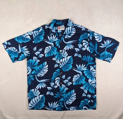 Hilo Hattie XL Mens Shirt Hawaiian Camp Casual Floral Rayon READ - Image 1 of 4