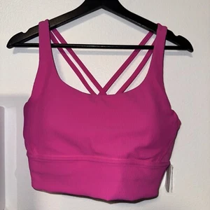 Lululemon Women’s Size 14 Energy Bra Long Line Sonic Pink - Picture 1 of 6