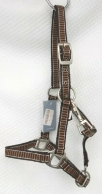 Catago Halfter Nylonhalfter braun - schwarz-silbern 2fach verst. Pony-Fohlen neu - Bild 1 von 4