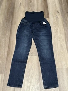 NWT A Pea in the Pod Maternity Dark Blue Skinny Jeans Full Panel ~ Size 30 10 - Picture 1 of 10