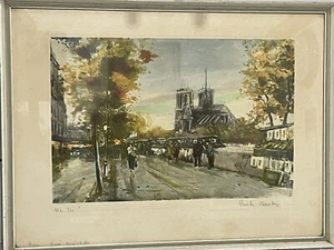 VINTAGE LTD ED PRINT 358/500  "QUAI DE MONTEBELLO PARIS" SIGNED CHARLES BLONDIN - Picture 1 of 9