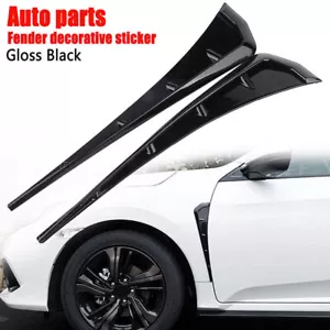 Fits 2016~2021 Honda Civic Gloss Black ABS Side Fender Vent Air Wing Cover Trim - Bild 1 von 7