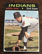 1971 TOPPS EDIE LEON CLEVELAND INDIANS VINTAGE BASEBALL CARD AS PICTURED #252
