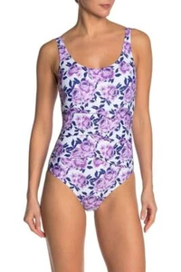 Nicole Miller Einteiler Badeanzug Blumenmuster Biesenfalte Neu mit Etikett - Bild 1 von 8