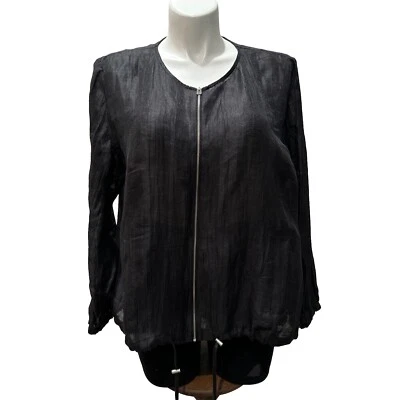 Ruby Rd Jacket Over Shirt Women’s Black Semi Shine Sz 18W Linen Blend Sheer NWT - Image 1 of 4