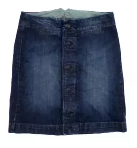 Lucky Brand Sailor Sallie Womens Denim Skirt 4/27 (30" waist measured) 5 Button - Picture 1 of 6