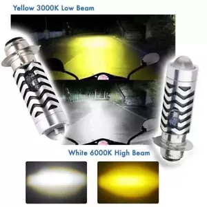 Motorcycle Headlight Hallogen Dual Colour Bulb With Blue Parklight New B8 - Picture 1 of 15