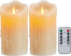 Candele a Batteria, Set Di 2 Candele a LED, Candele LED, Candele Senza Fiamma, C - Foto 1 di 12