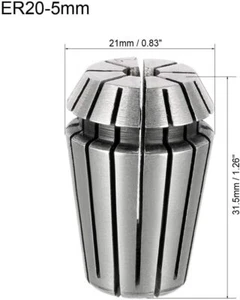 1× ER20-5mm Clamping Spring Collets ER20 Collet Chuck,For CNC Milling Lathe Tool - Imagen 1 de 3
