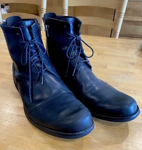 Timberland CITY Black Leather EARTH KEEPERS Lace Up SIDE ZIP Boots Mens Shoes 14 - Picture 1 of 5