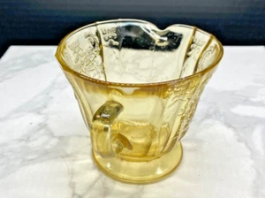 Madrid Yellow Depression Glass Footed Creamer - Picture 1 of 6