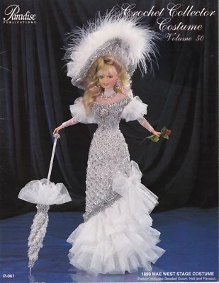 Fashion Doll Crochet Pattern 1899 MAE WEST STATE COSTUME Paradise Vol 50 - Image 1 of 2