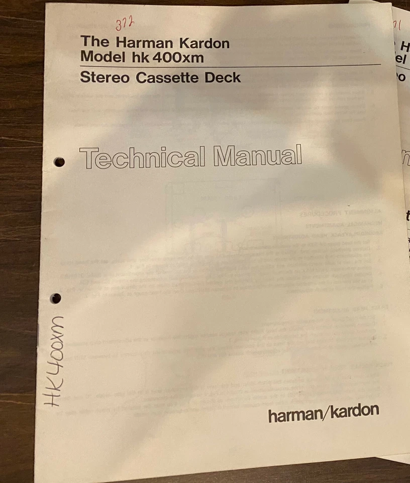 Manual de servicio HARMAN KARDON HK400XM HK -400XM *ORIGINAL* LIBRO O PDF-ENVÍO GRATUITO Foto 1 de 1