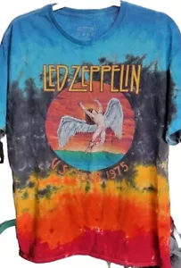 Led Zeppelin U.S. Tour 1975 Shirt Retro Batik Erwachsene Large Kurzarm - Bild 1 von 5
