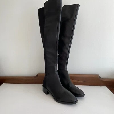 Calvin Klein DeeDee Over The Knee Riding Boots Womens 7 Black - Image 1 of 4
