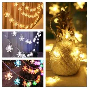 1.5M/3M/6M Snowflake LED Light String New Year's USB Plug Fairy Light - Picture 1 of 5