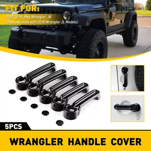 Exterior Door Handle+Tailgate Cover Trim For JEEP Wrangler JK 07-17 Black 4Dr - Picture 1 of 8