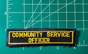 (2) COMMUNITY SERVICE OFFICER gestickter Aufnäher | 1x4" Barren | Gold & Dark Navy - Bild 1 von 5
