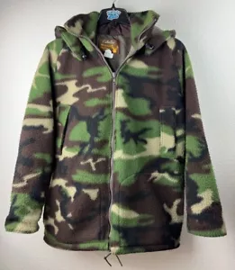 Cabelas Whitetails Men’s Medium Camo Polar Fleece Hunting Jacket Zip Up - Picture 1 of 9