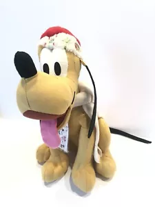 Disney Store Buttons and Bows Pluto Dog 12" Plush Stuffed Toy Christmas w Tags - Picture 1 of 9