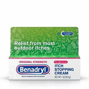 Benadryl Extra Strength Anti-Itch Topical Cream Skin Protectant 1 Oz Pack of 3 - Picture 1 of 3