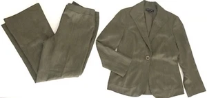 Traje de dos piezas Lafayette 148 con un botón talla 4 verde mezcla de lana - Imagen 1 de 12