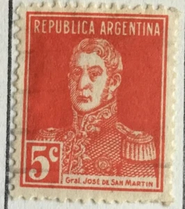 Sello rojo José de San Martín 1923 - Imagen 1 de 1