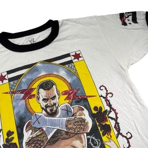Camiseta Cm Punk Second City Saint M WWE Auténtica Camiseta Timbre Blanca Doble Cara - Imagen 1 de 11