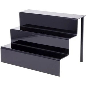 Plymor Black Acrylic 3-Step Display Stairs, 12.25" H x 18" W x 12.25" D - Picture 1 of 1